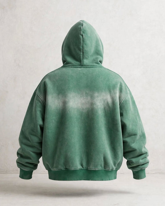 Lá Q Sunfade Two-way Zipper Boxy Fleece Hoodie | Unisex