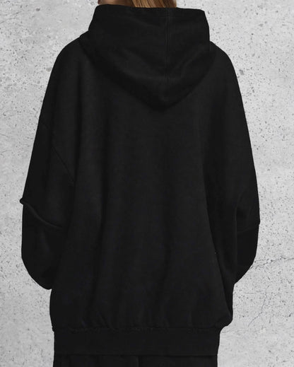 Lá Q - Snow Washed Raw Edge Double Layered Hoodie | Unisex