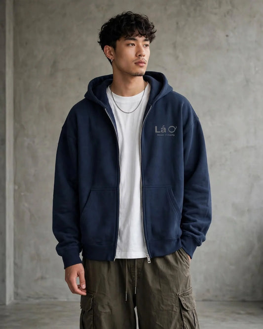 Lá Q - Essential Fleece Zip-Through Hoodie - Men view