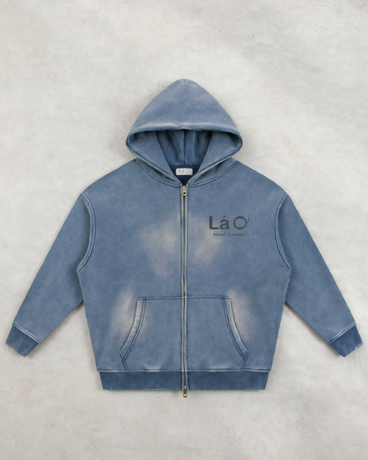 Lá Q - Sunfade Two-Way Zipper Boxy Fleece Hoodie | Unisex