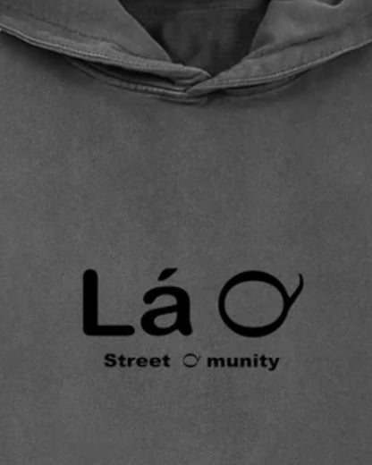 Lá Q - Snow Washed Raw Edge Double Layered Hoodie | Unisex