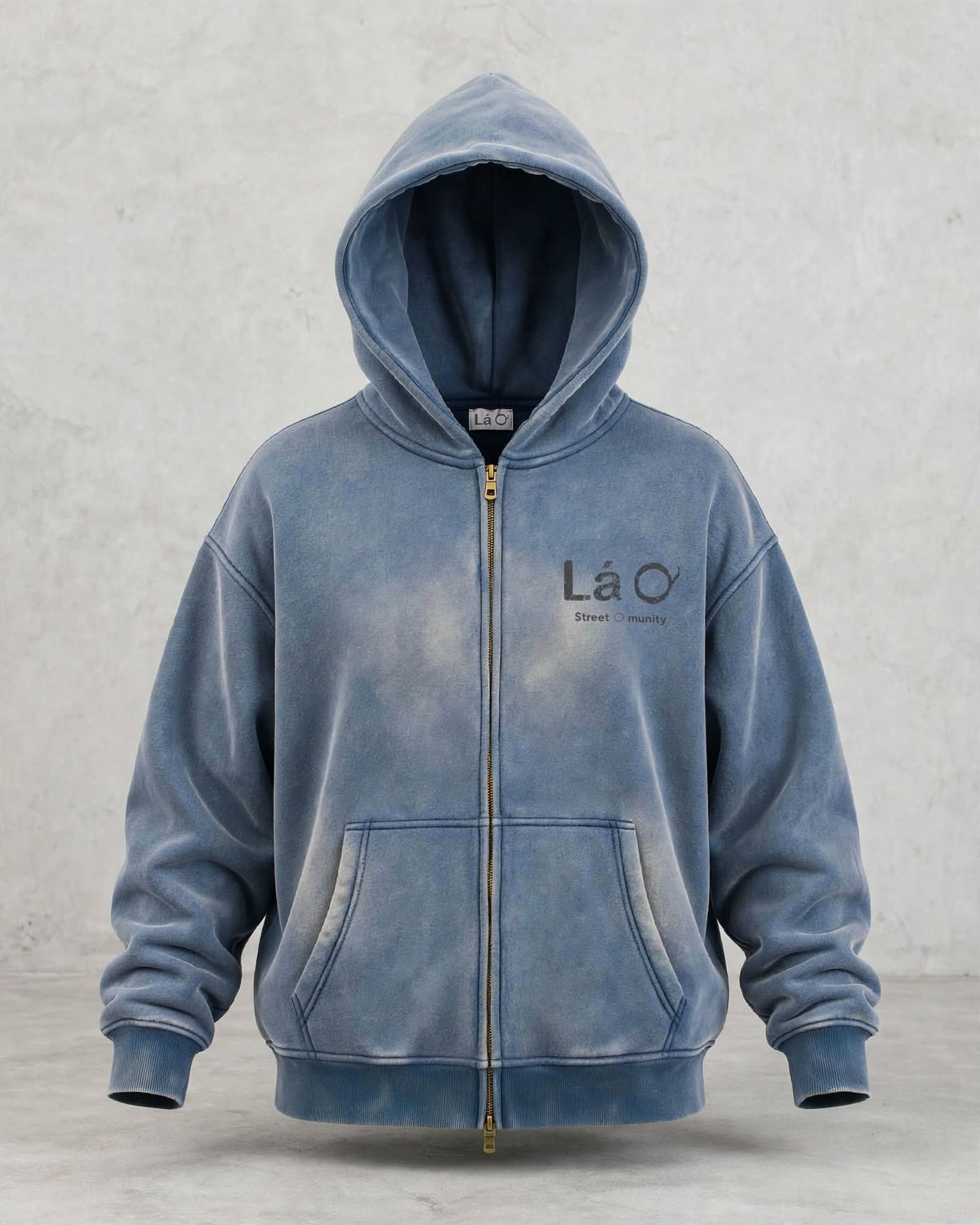 Lá Q - Sunfade Two-Way Zipper Boxy Fleece Hoodie - Men view